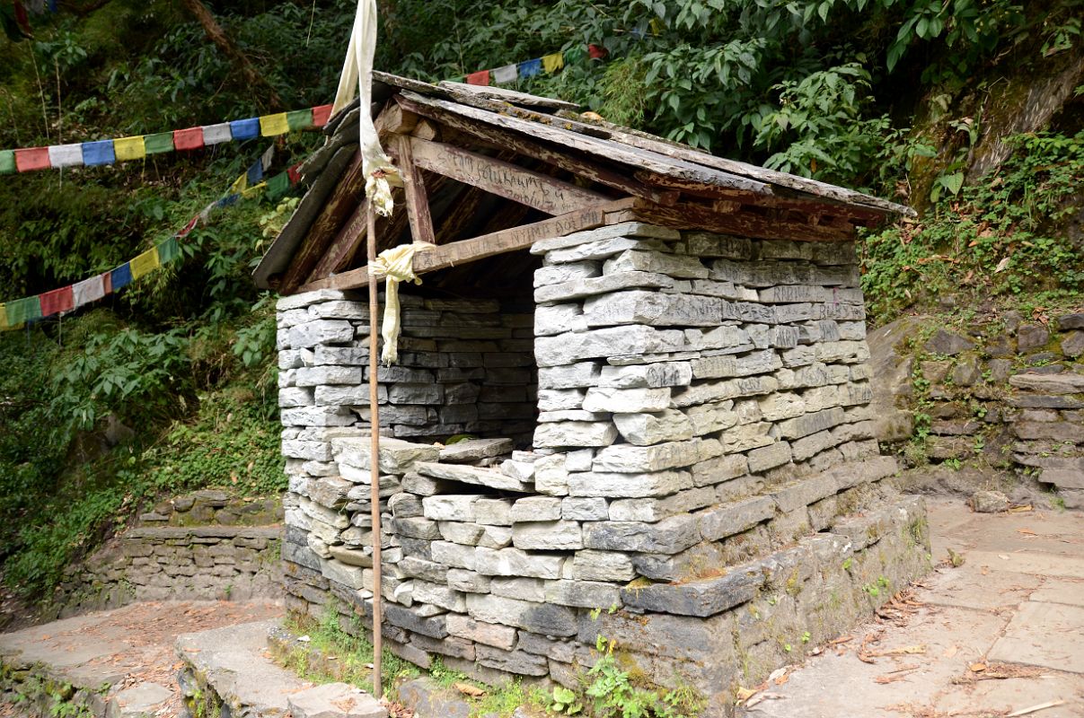 20 Forest Temple Dedicated To Hindu Deity Baraha On Trail Between Dovan And Himalaya On Trek To Annapurna Sanctuary 
